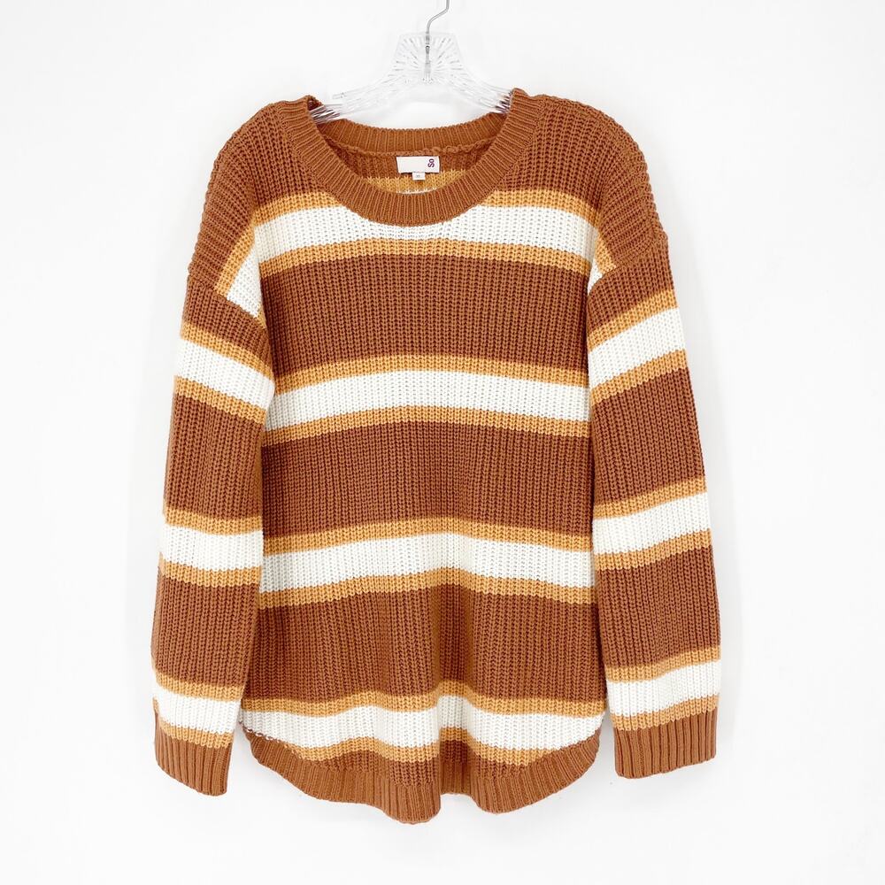 So Striped Pullover Crewneck Sweater Size XL